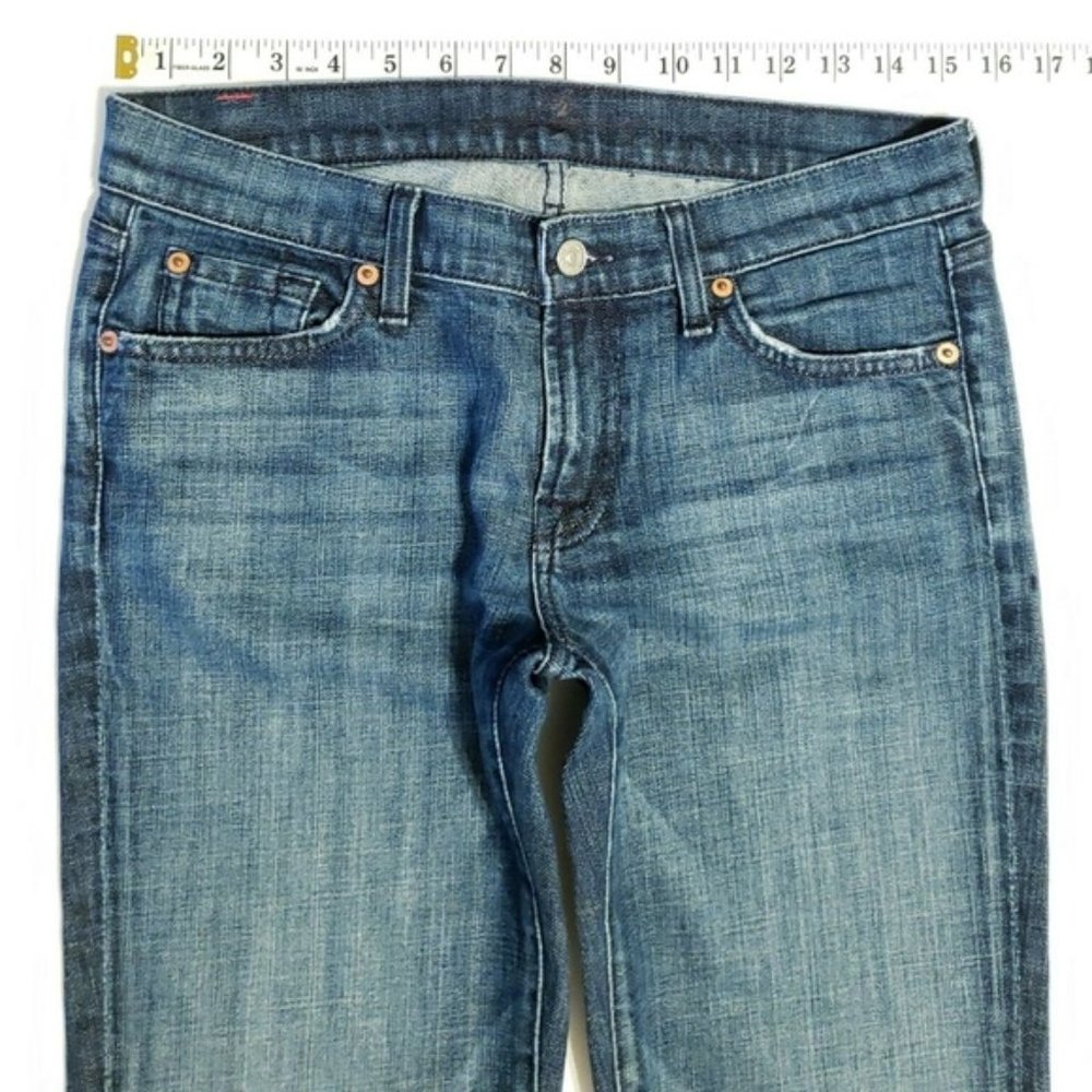 7 for all Mankind BOOT CUT Low Rise Dark Jeans 28